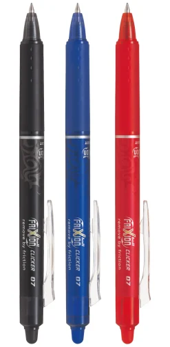 Kuulakynä 3 kpl Pilot Frixion Clicker 0.7 musta, sininen, punainen