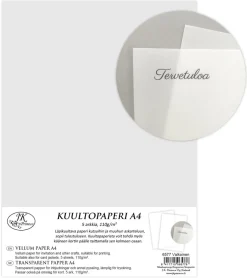 Kuultopaperi A4 valkoinen 5 arkkia