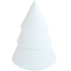 Kynttilä Finnmari keraaminen kuusi 12,5x12,5x18 cm valkoinen