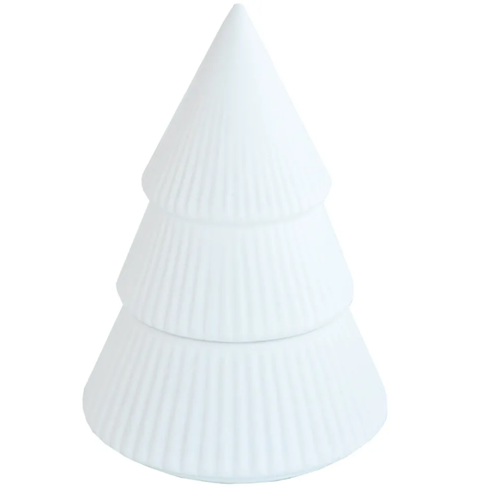 Kynttilä Finnmari keraaminen kuusi 12,5x12,5x18 cm valkoinen