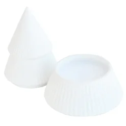 Kynttilä Finnmari keraaminen kuusi 12,5x12,5x18 cm valkoinen