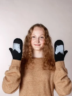 Lapaset MOIKO Hepat musta S, merinovillaa