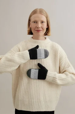 Lapaset MOIKO Polku musta-harmaa L, merinovillaa