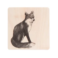 Lasinalunen Miiko Kettu koivuvaneri, melamiinipinta 10x10 cm