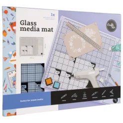 Lasinen askartelu- ja leikkuualusta 32x42cm