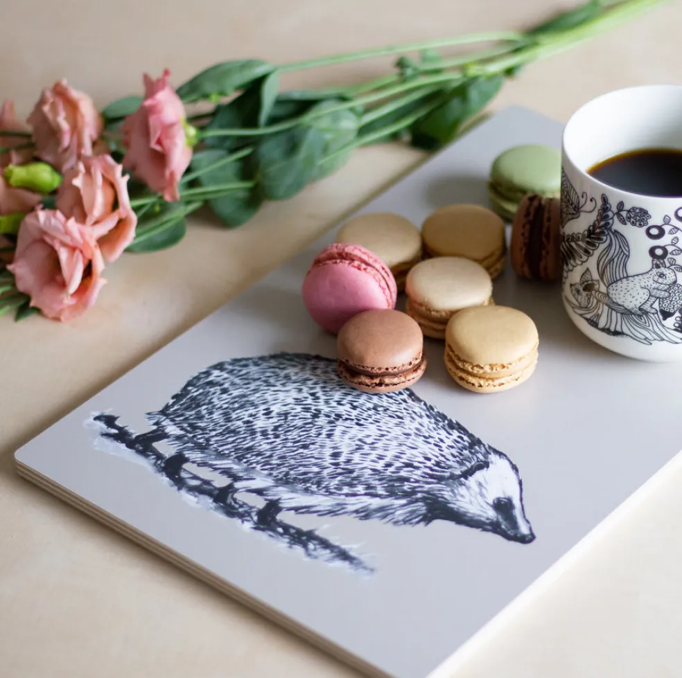 Leikkuulauta Miiko Siili koivuvaneri, melamiinipinta 35x22x0,7 cm