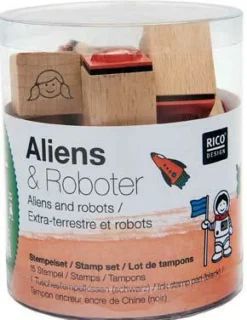 Leimasin 15 kpl alienit ja robotit Rico Design