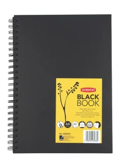 Luonnoskirja A4/40 mustat sivut 200g Derwent