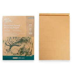 Luonnoslehtiö A5/25 arkkia ruskea kierrätyspaperi 170gsm Mont Marte