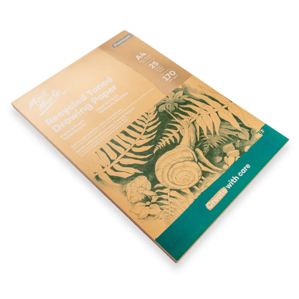 Luonnoslehtiö A4/25 arkkia ruskea kierrätyspaperi 170gsm Mont Marte