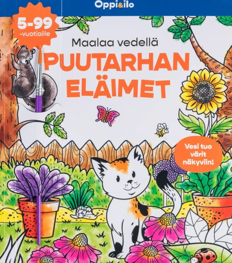 Maalaa vedellä Puutarhan eläimet -puuhakirja 5-99 v