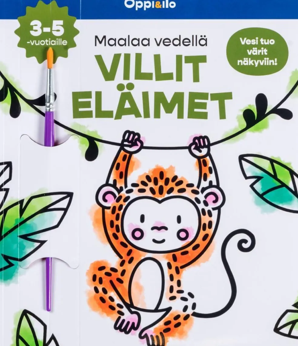 Maalaa vedellä Villit eläimet -puuhakirja 3-5 v