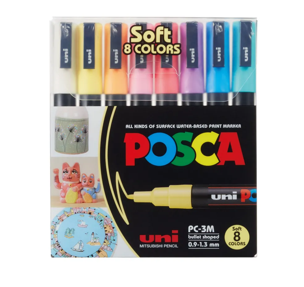Maalikynä 8 kpl Posca 3M pastellivärit