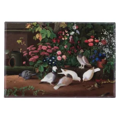 Magneetti Ateneum von Wright, Kukkia ja lintuja