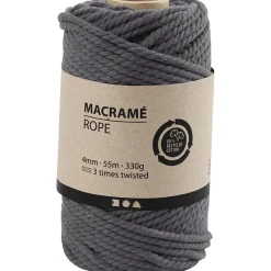Makrameenyöri 4mm/55m harmaa 330g