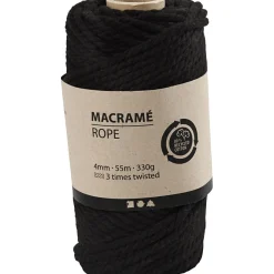 Makrameenyöri 4mm/55m musta 330g