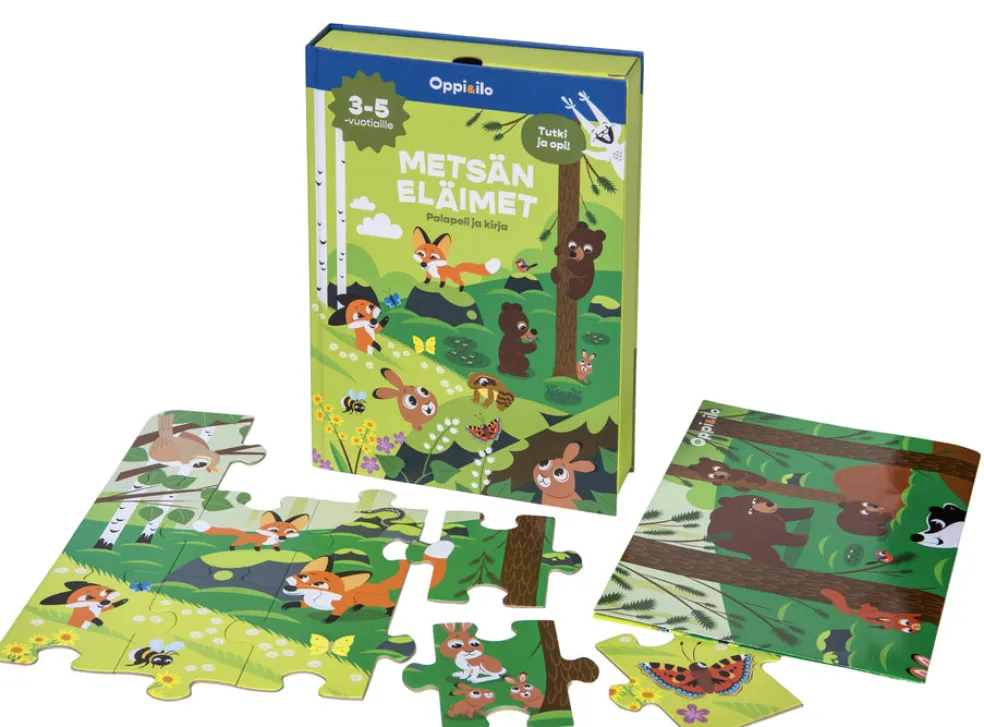METSÄN ELÄIMET -palapeli ja kirja 3-5 v