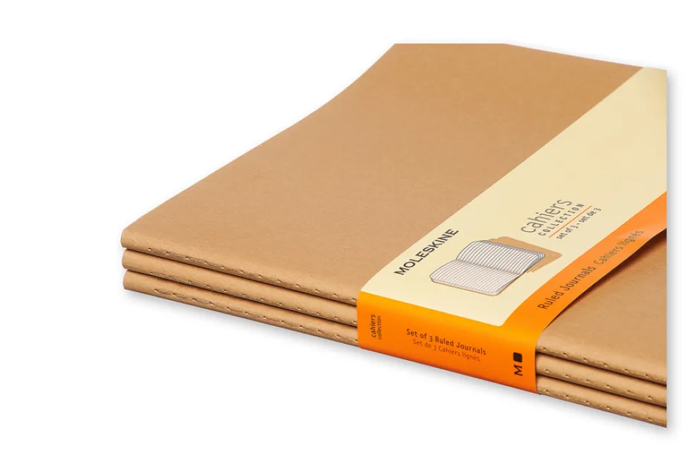 Moleskine Ruled Cahier Xl - Kraft Cover (3 Set)