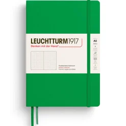 Muistikirja A5 Leuchtturm1917 Hard Spring Leaf dotted, kovakantinen pistesivut