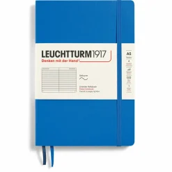 Muistikirja A5 Leuchtturm1917 Soft Ruled Sky, pehmeäkantinen viivallinen