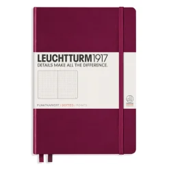 Muistikirja A5 Leuchtturm1917 Hard Port Red dotted, kovakantinen pistesivut