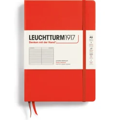 Muistikirja A5 Leuchtturm1917 Hard Ruled Lobster, kovakantinen viivallinen