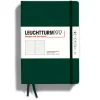 Muistikirja A5 Leuchtturm1917 Hard Forest Green dotted, kovakantinen pistesivut