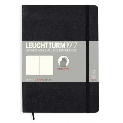Muistikirja A5/121 sivua Leuchtturm1917 Plain Soft Black, tyhjät sivut