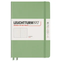 Muistikirja A5/251 sivua Leuchtturm1917 Dotted Hard Sage, pistesivut