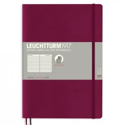 Muistikirja B5 Leuchtturm1917 Soft Port Red ruled, pehmäkantinen viivallinen