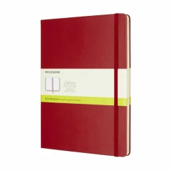Muistikirja Moleskine XL Plain Hard Scarlet Red 19x25cm, blanko punainen