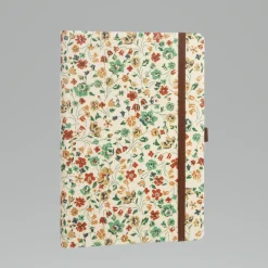 Muistikirja 14x20cm Pikkukukat ruskea pistesivut Victorias Journals