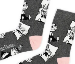 Naisten sukat Pikku Myy harmaa-vaaleanpunainen NordicBuddies