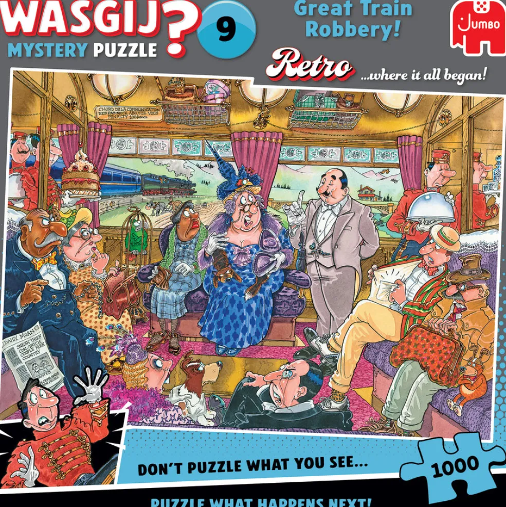 Palapeli 1000 palaa Wasgij Retro Mystery 9 Great Train Robbery
