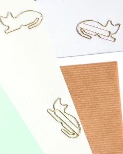 Paperiliitin kissa 5kpl, kulta