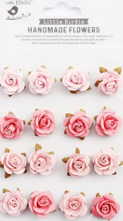 Paperiruusut 16 kpl 3cm vaaleanpunaiset