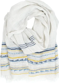 Pellavahuivi Lapuan Kankurit Watamu 70x200cm+hapsut lakka-sininen