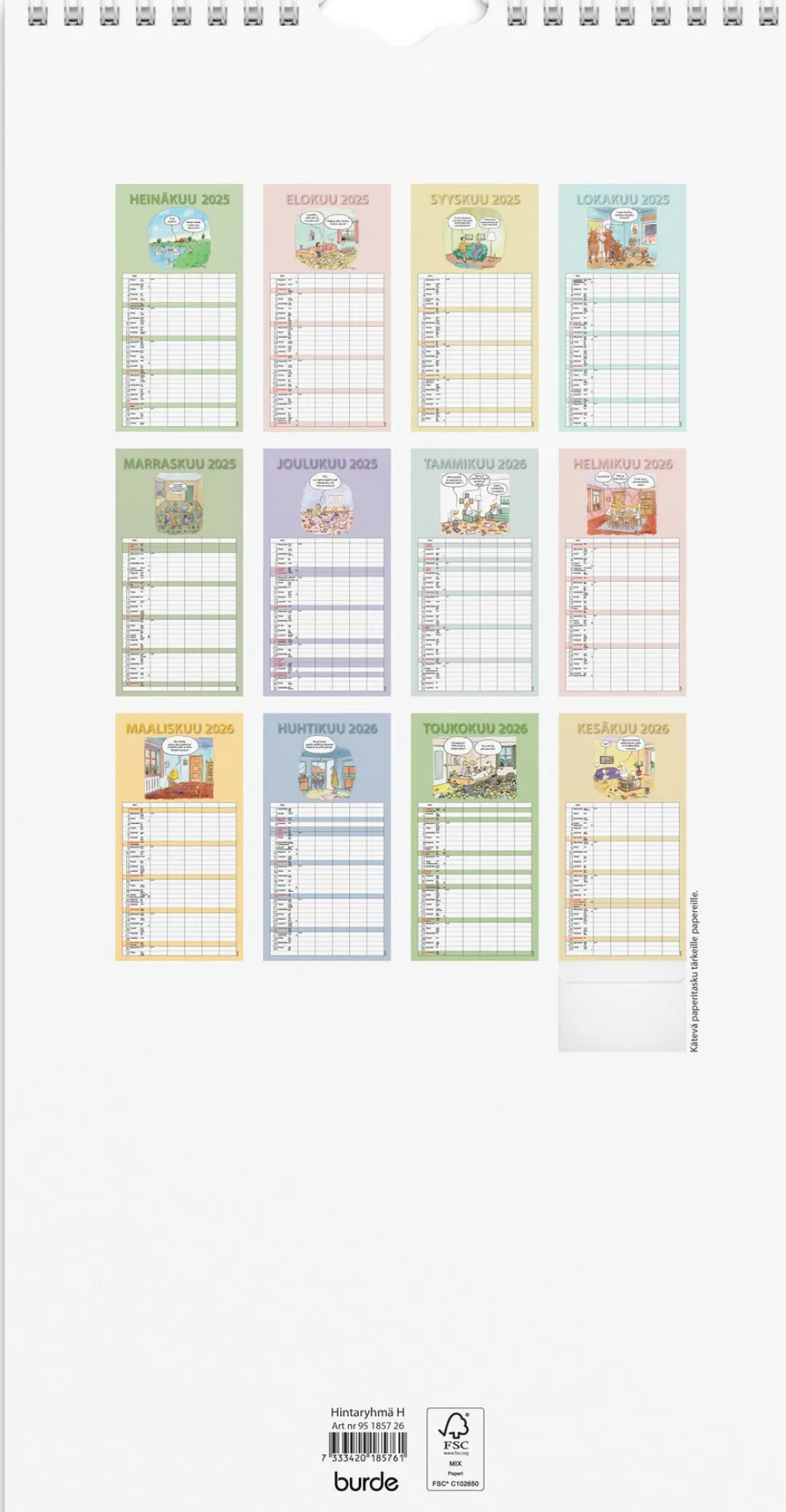 Perhekalenteri Hauska 2025-2026 (lukuvuosikalenteri)