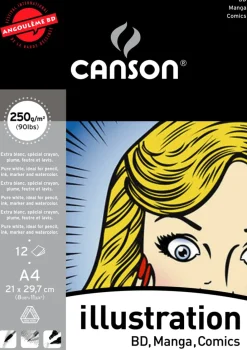 Piirustuslehtiö A4/12 lehteä 250g Canson Manga Illustration