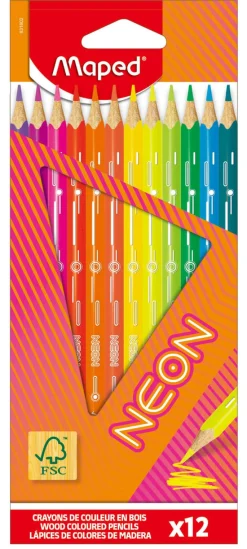 Puuvärikynä 12 kpl Neon Maped