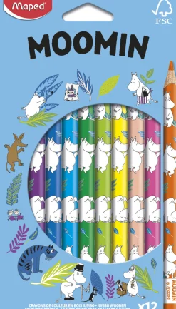 Puuvärikynä jumbo 12 kpl Maped Muumi