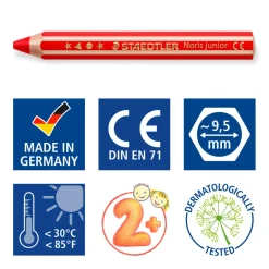 Puuvärikynä 6kpl Staedtler Noris junior 3 in 1