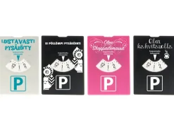 Pysäköintikiekko teksteillä lajitelma