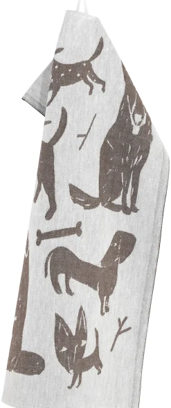 Pyyhe Lapuan Kankurit Koirapuisto 46x70 valko ruskea