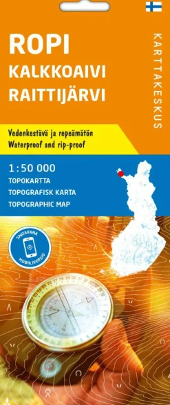 Ropi Kalkkoaivi Raittijärvi, Topokartta 1:50 000