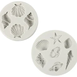 Silikonimuotti 2 kpl Meritähti, kotilo, simpukka