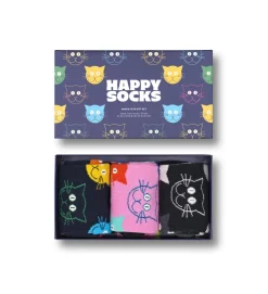 Sukat Happy Socks Mixed Cat 41-46 Lahjapakkaus 3 paria