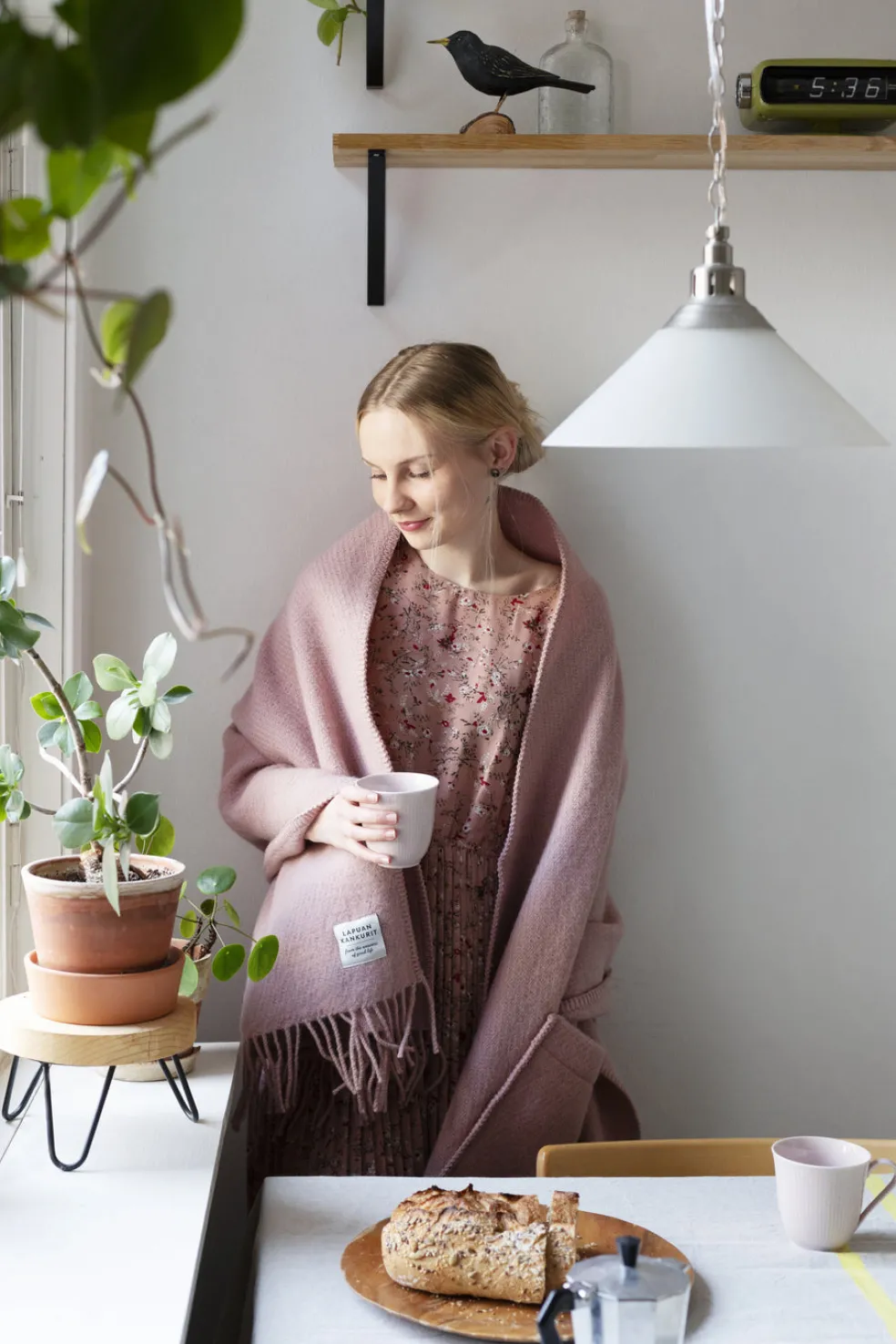 Taskuhuivi Lapuan Kankurit Uni puuteriroosa