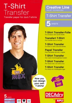 Tulostuspaperi t-paidalle, 5 kpl Decadry värillinen