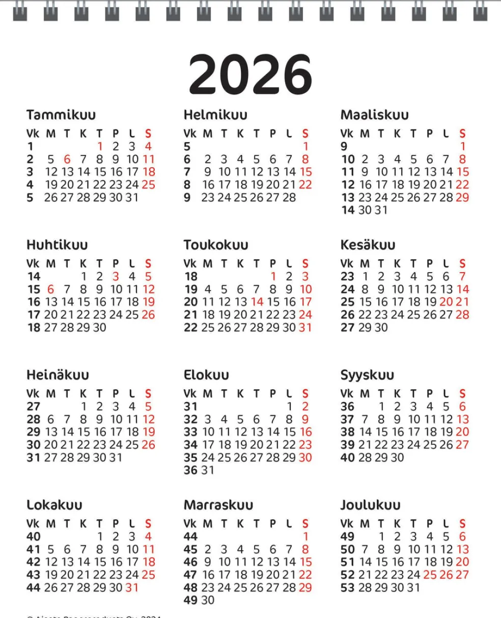 Työpöytäkalenteri 2026